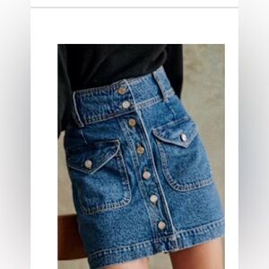 Sezane Bettie Skirt Deep Blue - Size 44 nwot